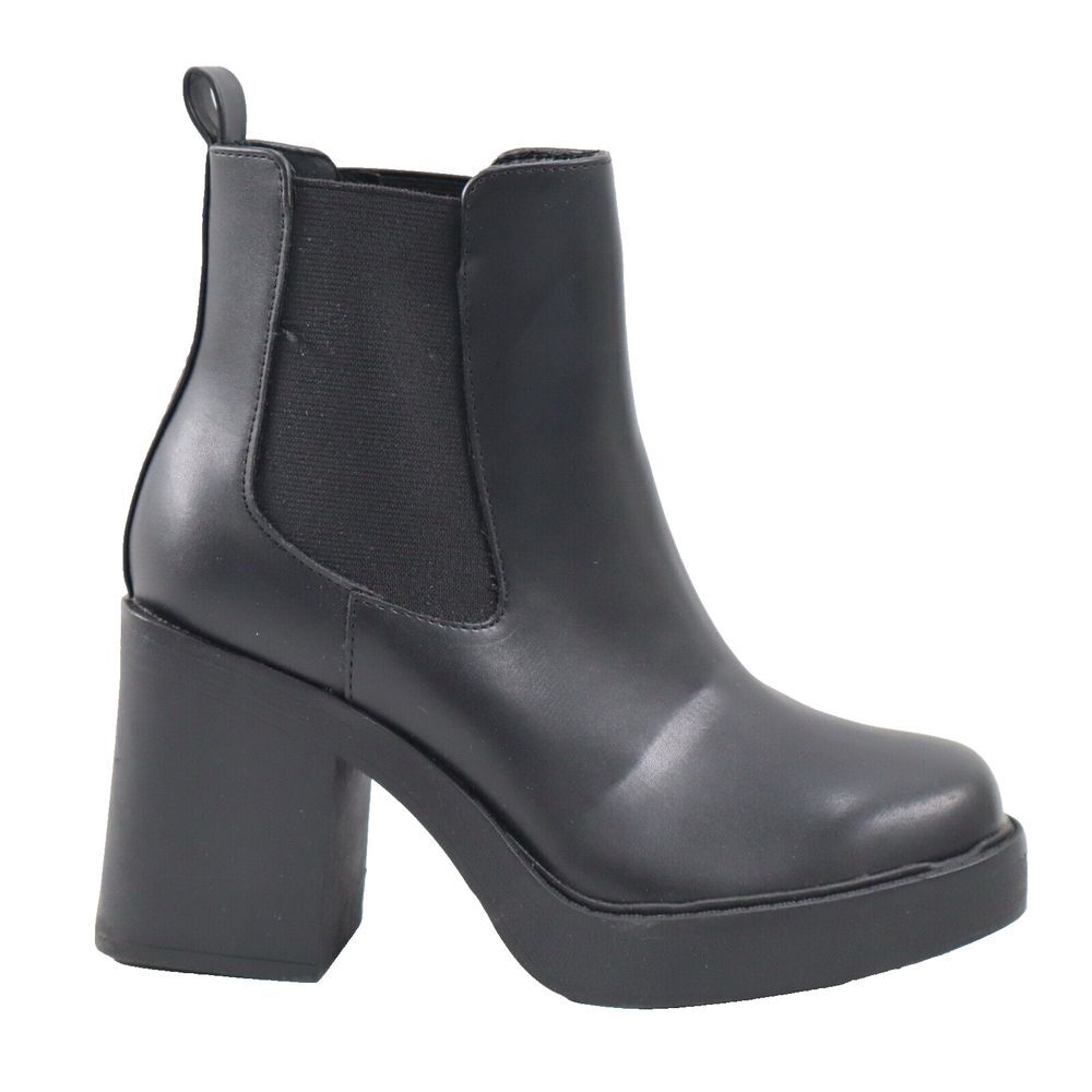 🔥NEW Mia Dru Faux Leather Platform Chelsea Ankle Booties, Black 8US MSRP$80🔥